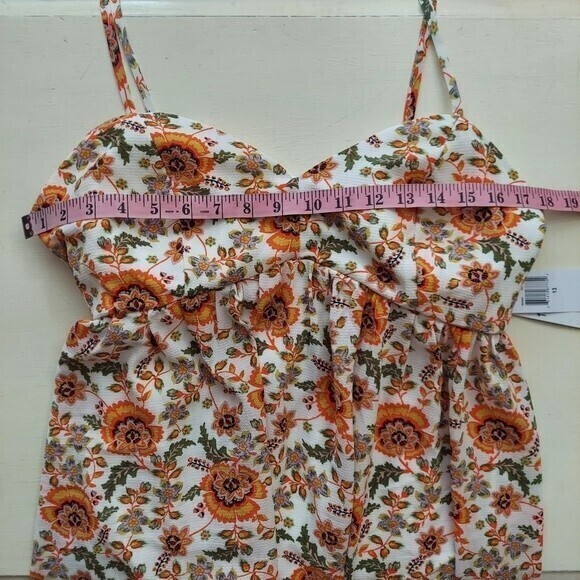 TEEZE ME Womens Ivory Tie Spaghetti Strap Short Fit + Flare Dress NWT 13/14 - Picture 9 of 11